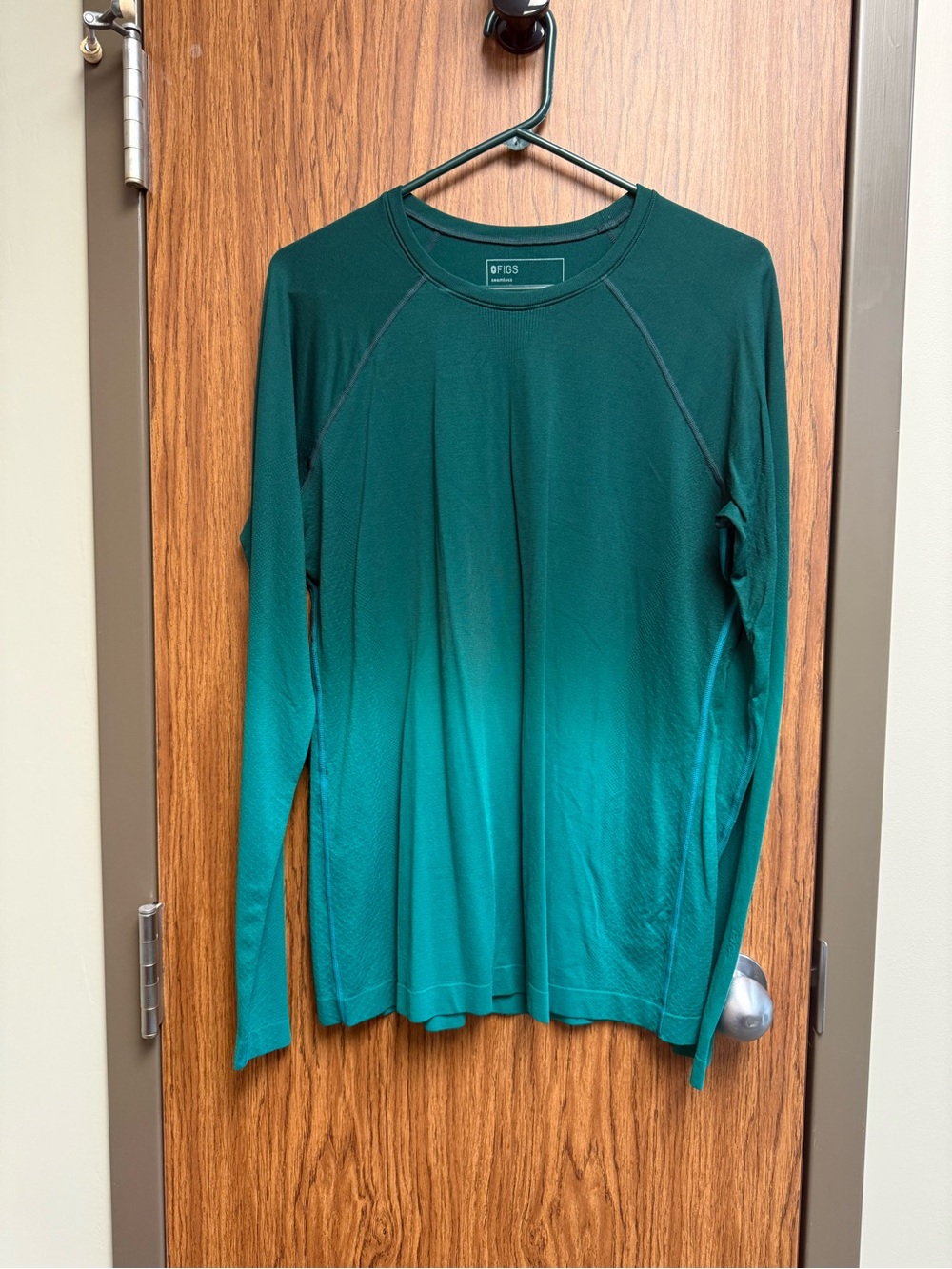 FIGS Teal-Green Seamless Long Sleeve Top